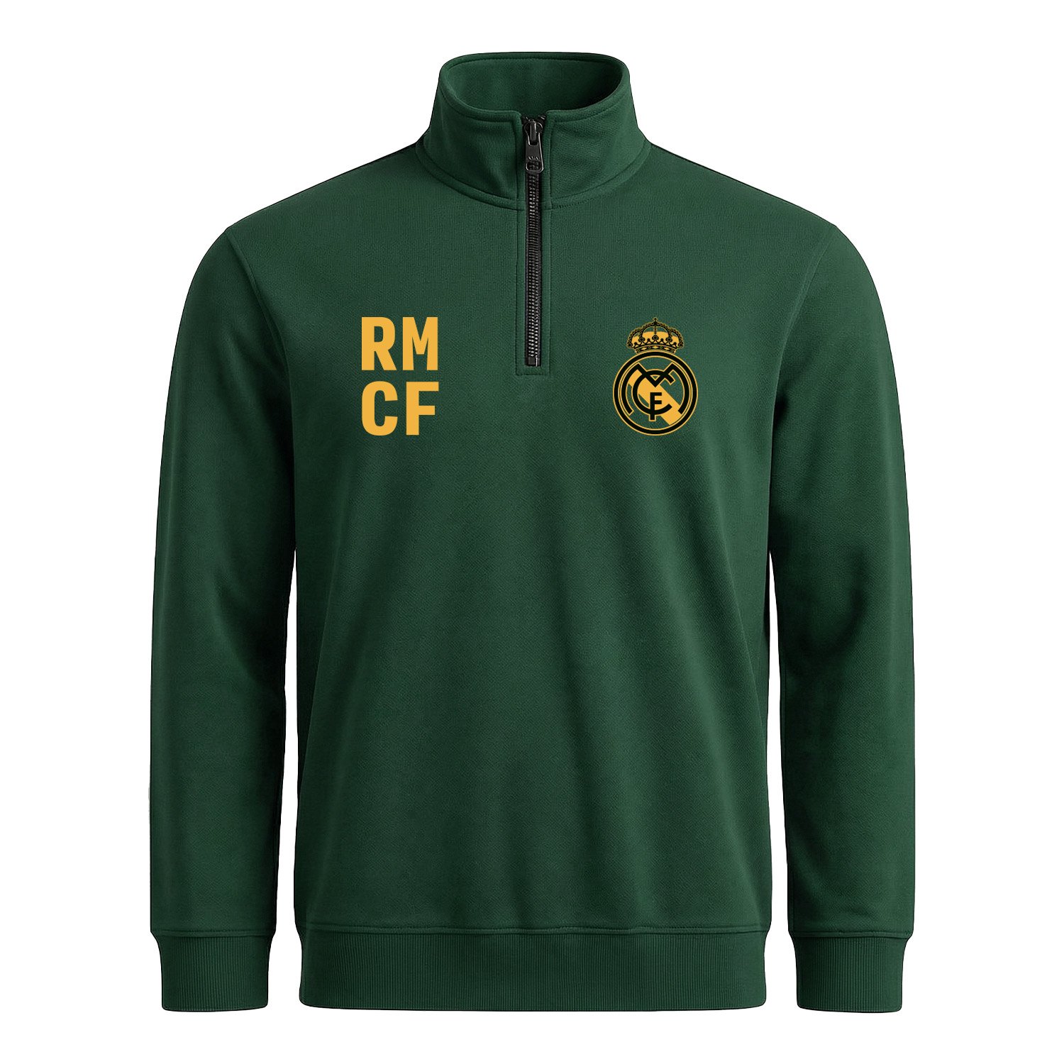 Real Madrid Madridista Edition RMCF Yarım Fermuarlı Sweatshirt L - Nefti Yeşili