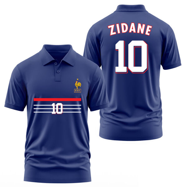 Zinedine Zidane 98 Fransa Polo Tişört M - İndigo Mavisi