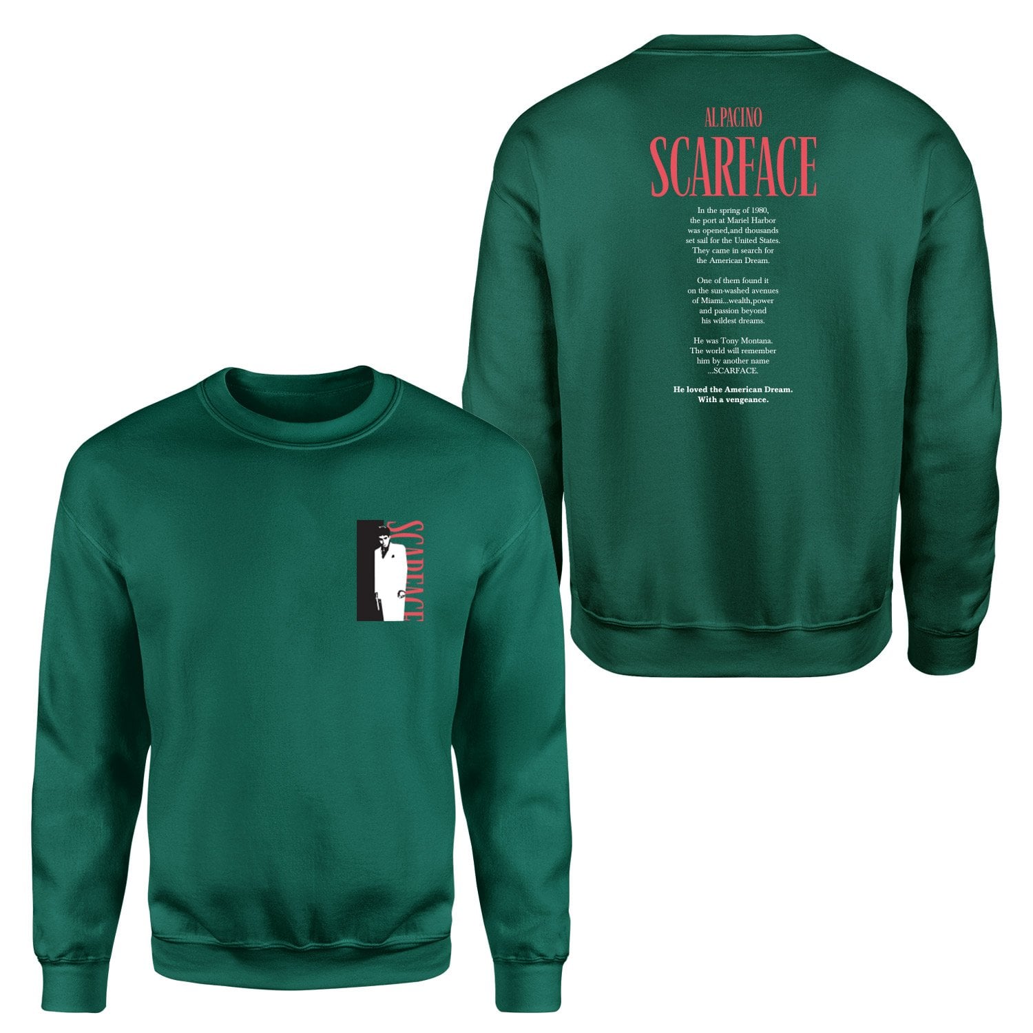 Scarface Al Pacino Sweatshirt XXL - Nefti Yeşili