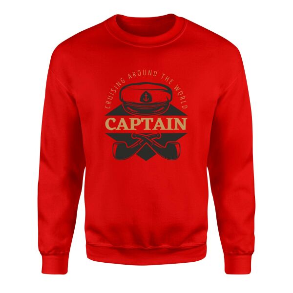 Captain Denizci Sweatshirt S - Kırmızı