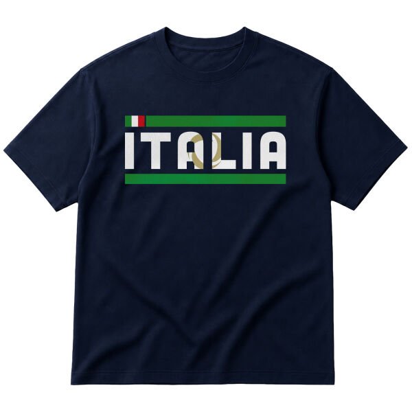 Italia Oversize Tişört L - İndigo Mavisi