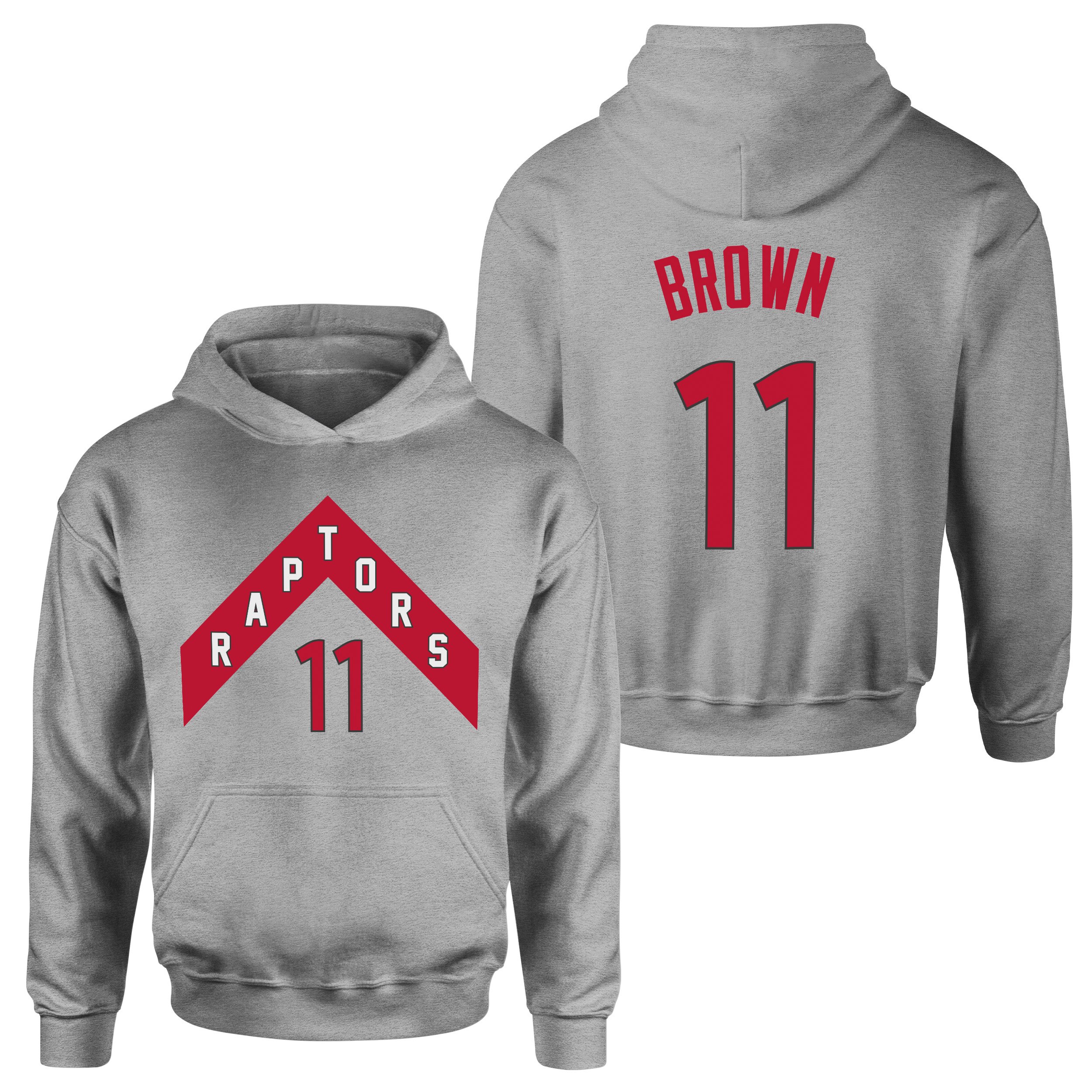 Bruce Brown 11 Raptors Jersey Hoodie S - Gri