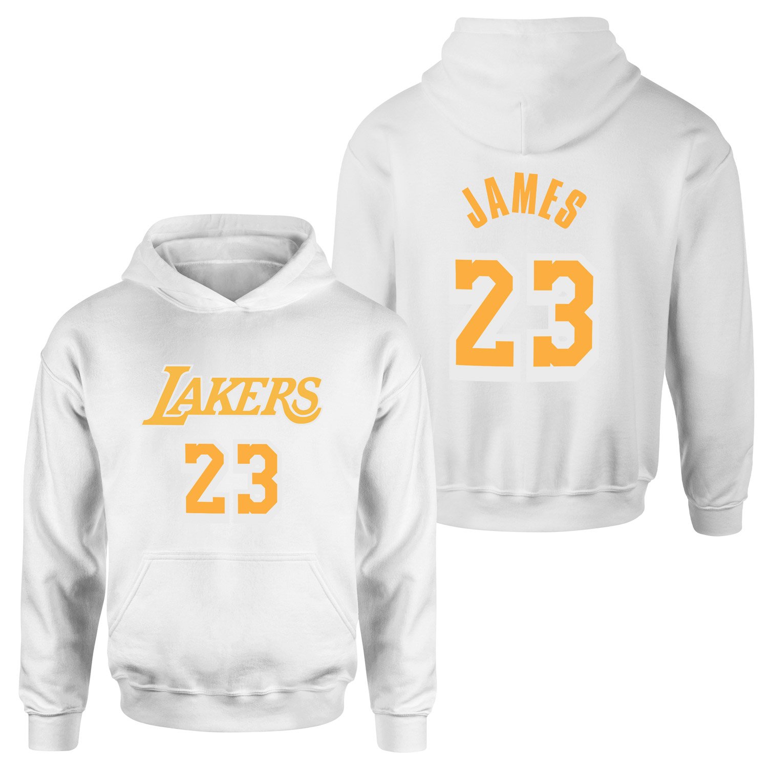 LeBron James 23 Lakers White Hoodie XXL - Beyaz
