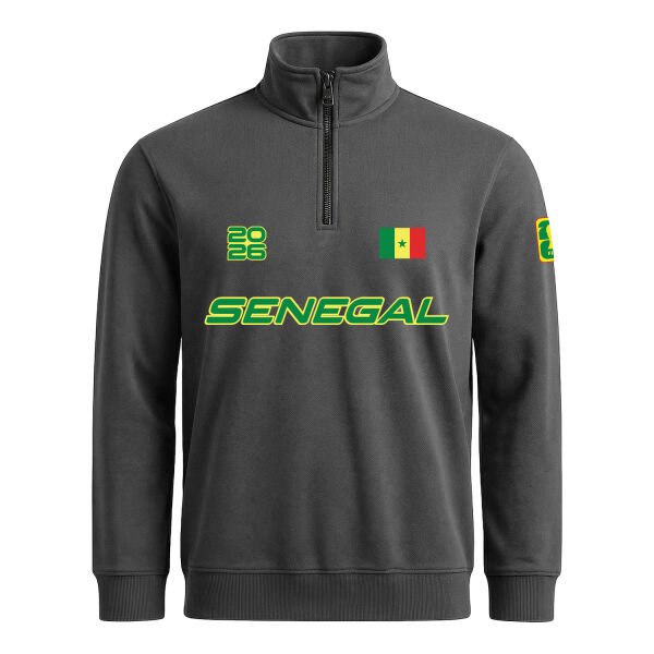 Senegal 2026 Yarım Fermuarlı Sweatshirt S - Füme