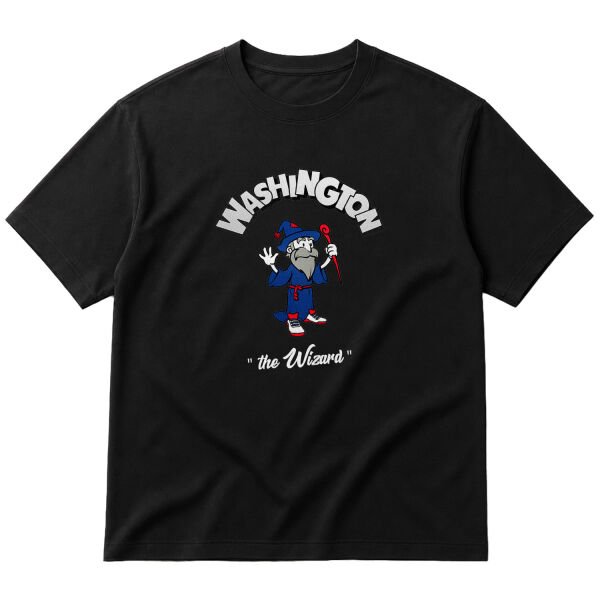 Wizards Cartoon Oversize Tişört S - Siyah