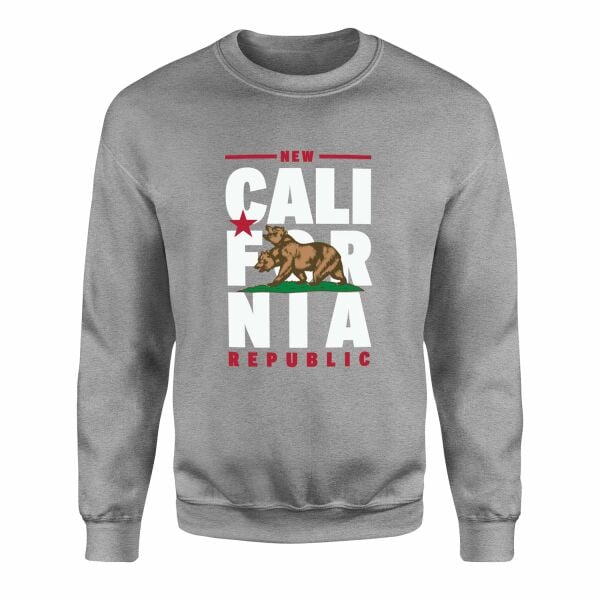 New California Republic Banner Sweatshirt L - Gri | OUTLET