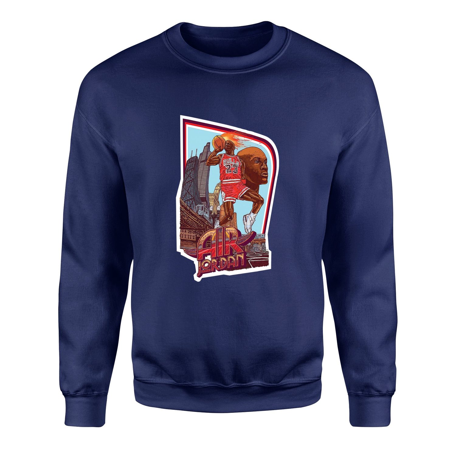 Air Jordan Print Sweatshirt M - İndigo Mavisi