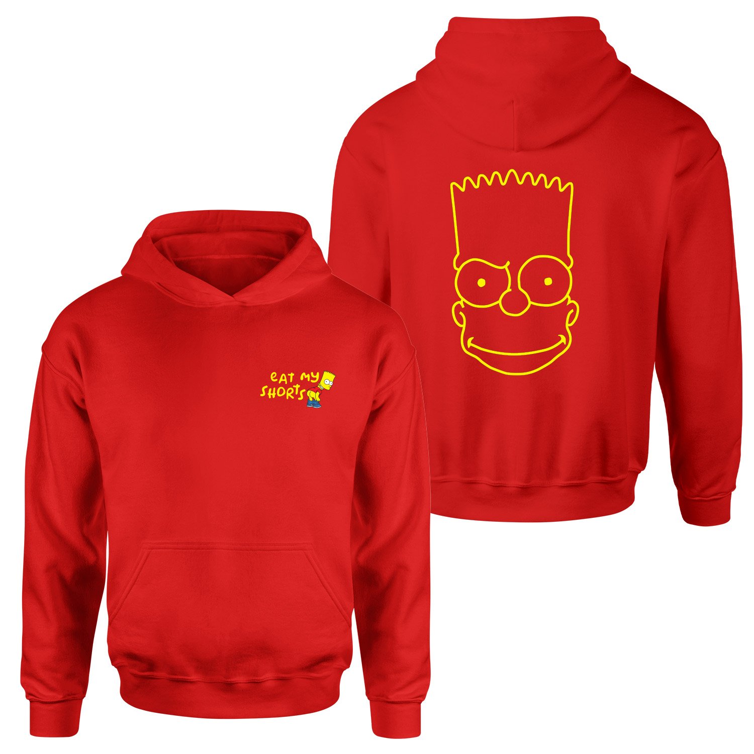 Eat My Shorts Bart Simpson Hoodie M - Kırmızı
