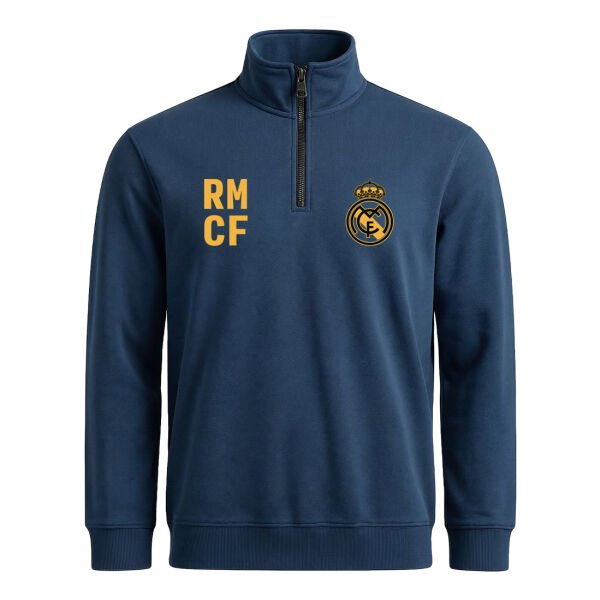 Real Madrid Madridista Edition RMCF Yarım Fermuarlı Sweatshirt L - İndigo Mavisi