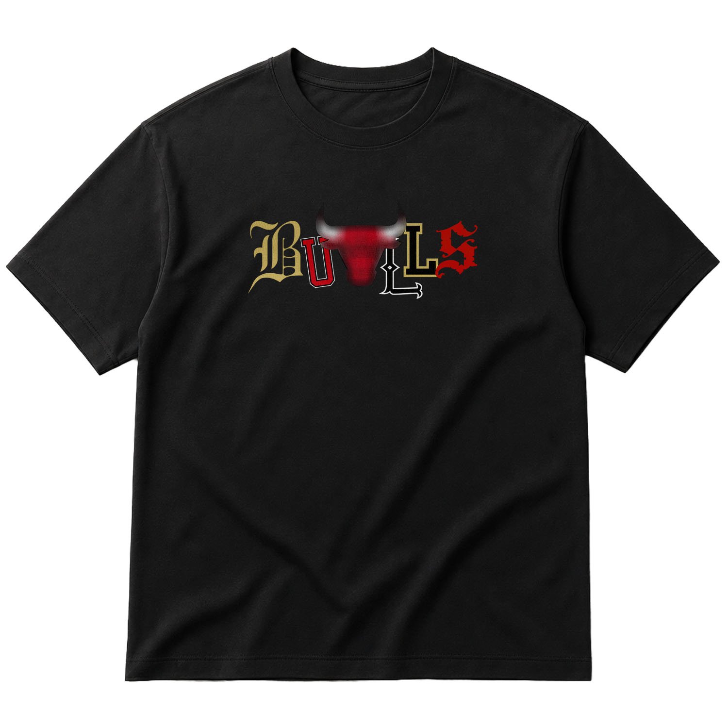 Bulls History Oversize Tişört S - Siyah