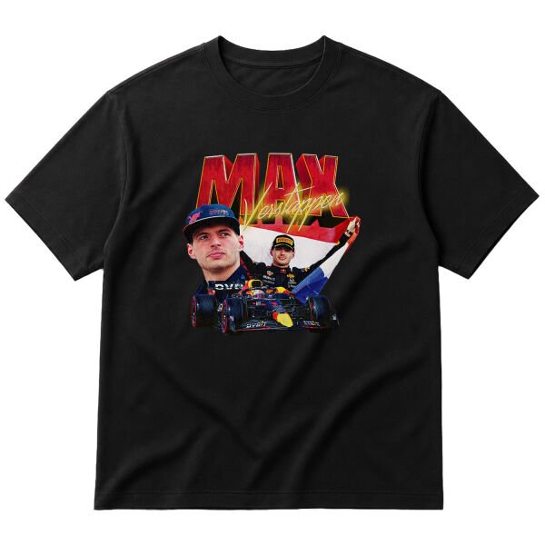 Max Verstappen Champion Oversize Tişört L - Siyah