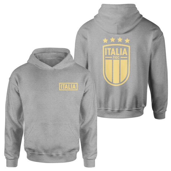 İtalya Futbol Takımı Gold Edition Hoodie S - Gri