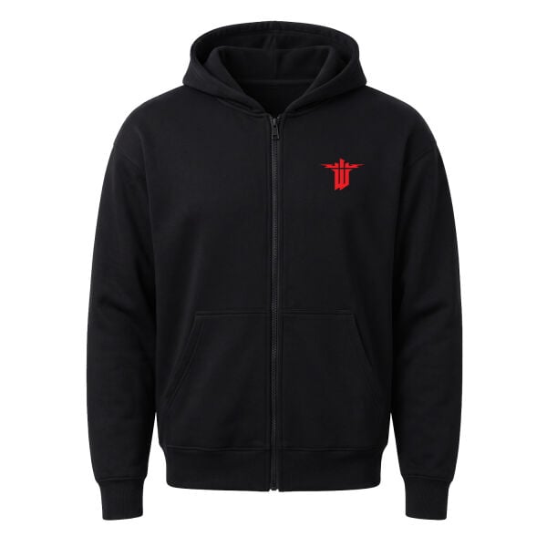 Wolfenstein Fermuarlı Kapüşonlu Sweatshirt