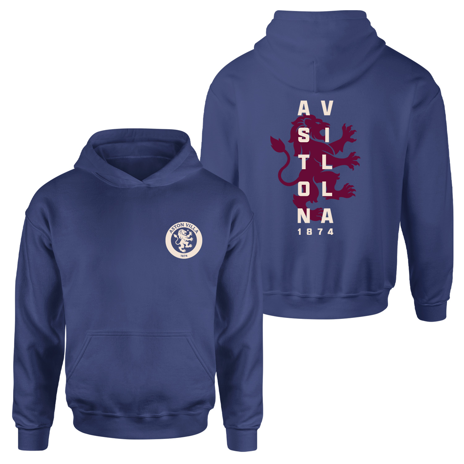 Aston Villa 1874 Heritage Hoodie L - İndigo Mavisi