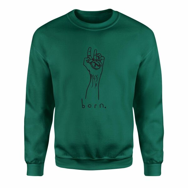 born. Sweatshirt M - Nefti Yeşili