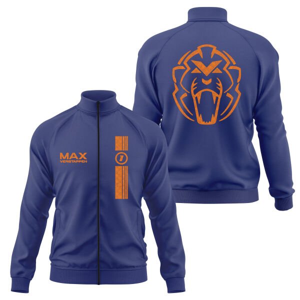 Max Verstappen Stamp Edition Fermuarlı Sweatshirt XL - İndigo Mavisi