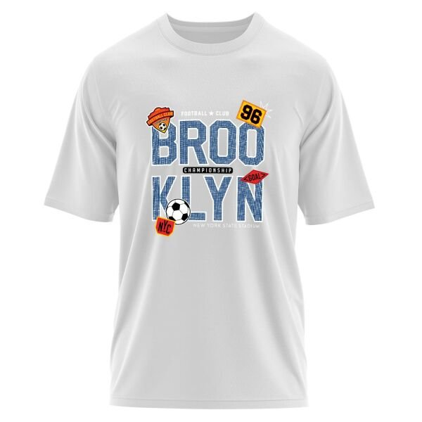 BROOKLYN 96 Championship Oversize Tişört L - Beyaz