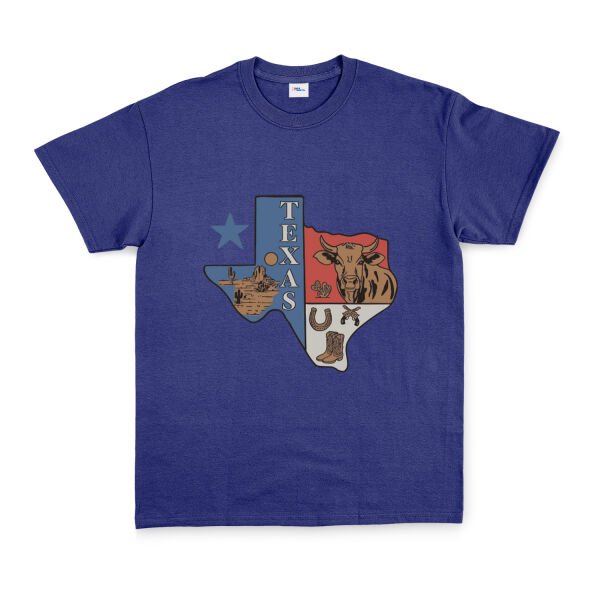Texas USA Tişört XL - İndigo Mavisi