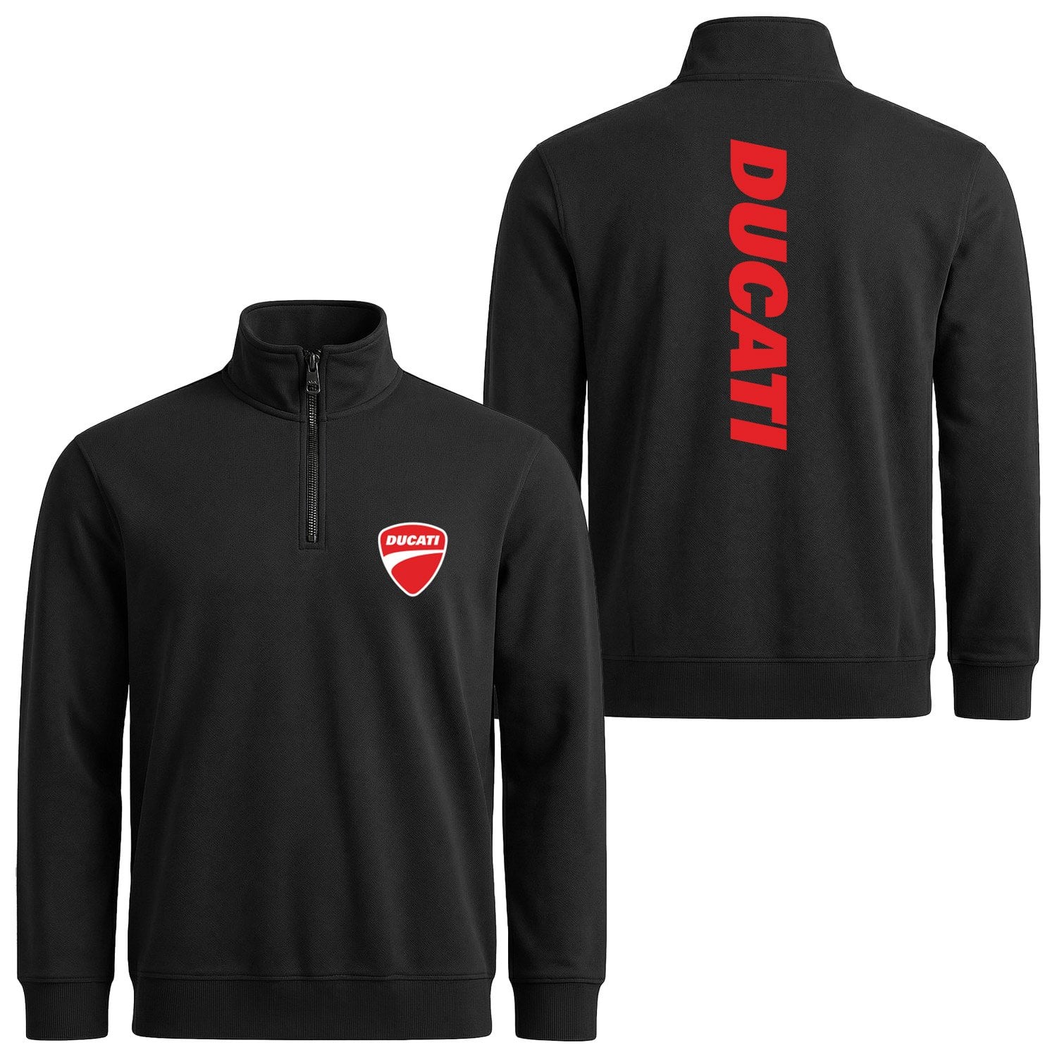 Ducati Basic Racing Yarım Fermuarlı Sweatshirt M - Siyah