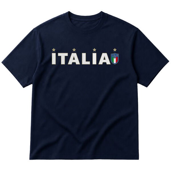 Italia Campioni del Mondo Oversize Tişört L - İndigo Mavisi