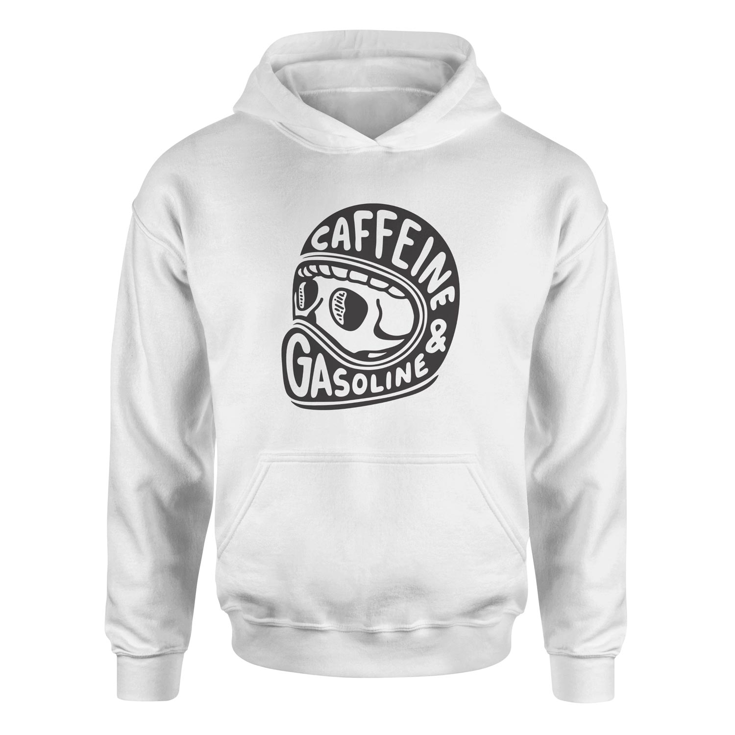 Caffeine and Gasoline Hoodie XXL - Beyaz