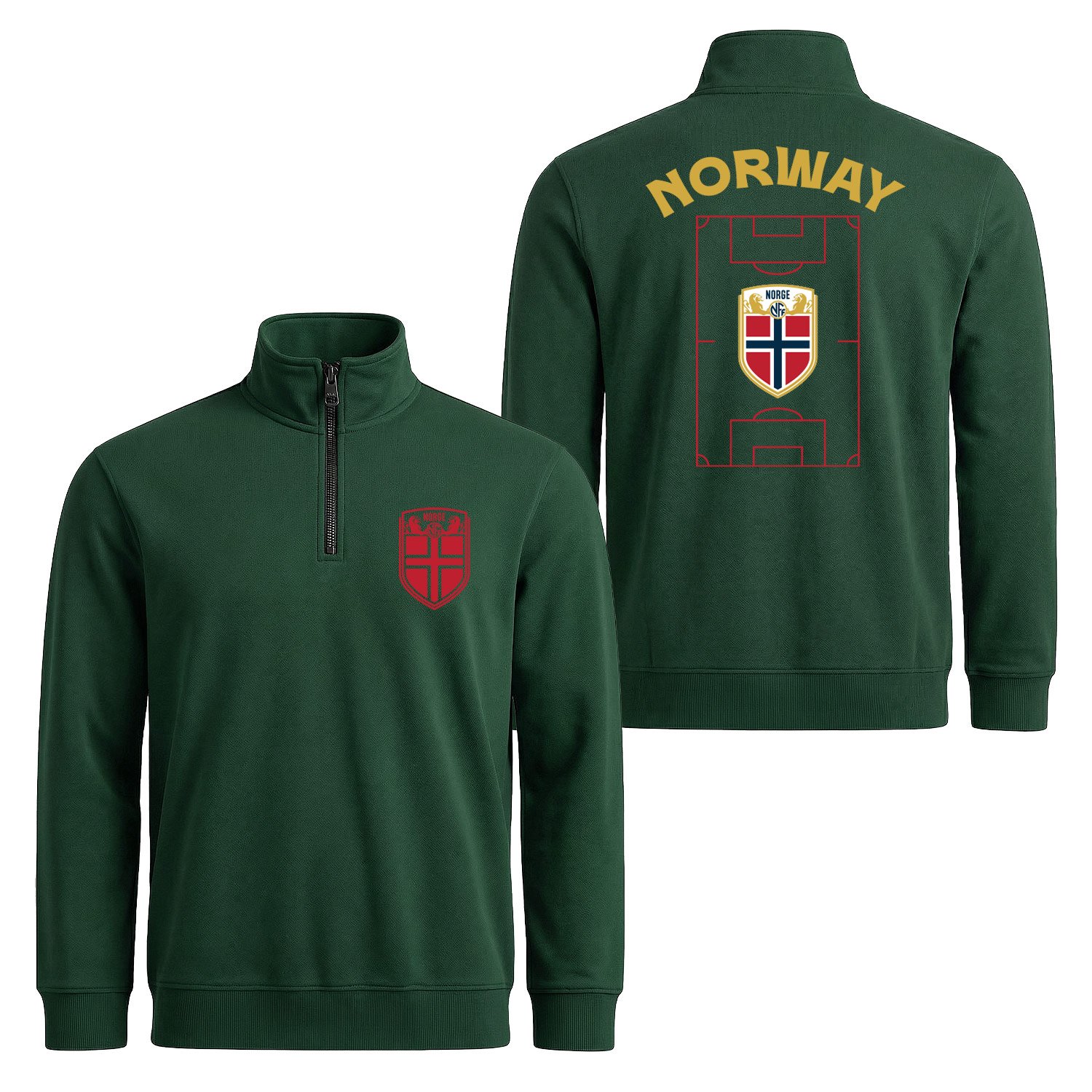Norveç Dünya Kupası 2026 Yarım Fermuarlı Sweatshirt M - Nefti Yeşili