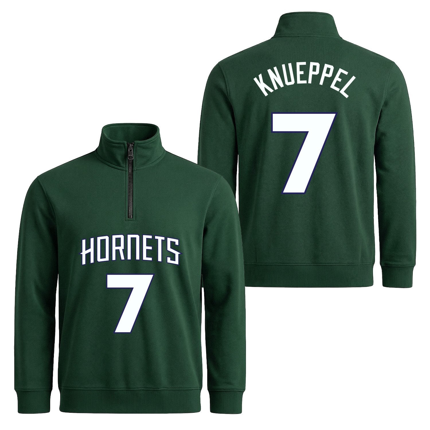 Kon Knueppel Hornets Jersey Yarım Fermuarlı Sweatshirt XL - Nefti Yeşili