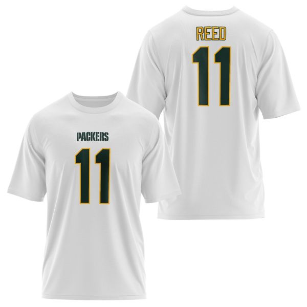 Jayden Reed Green Bay Packers Oversize Tişört S - Beyaz