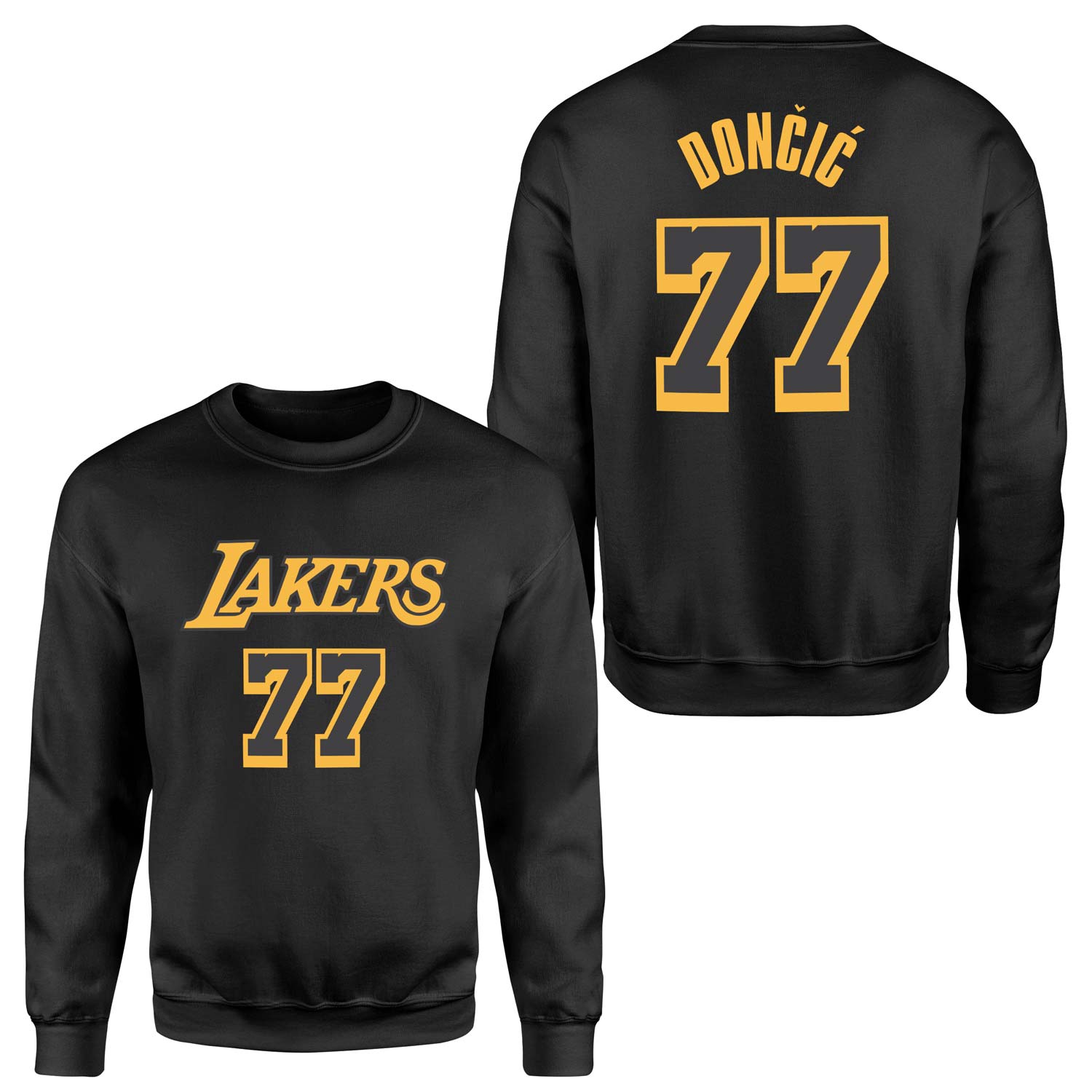 Luka Doncic 77 Lakers Black Sweatshirt L - Siyah