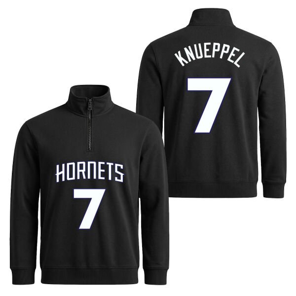 Kon Knueppel Hornets Jersey Yarım Fermuarlı Sweatshirt M - Siyah