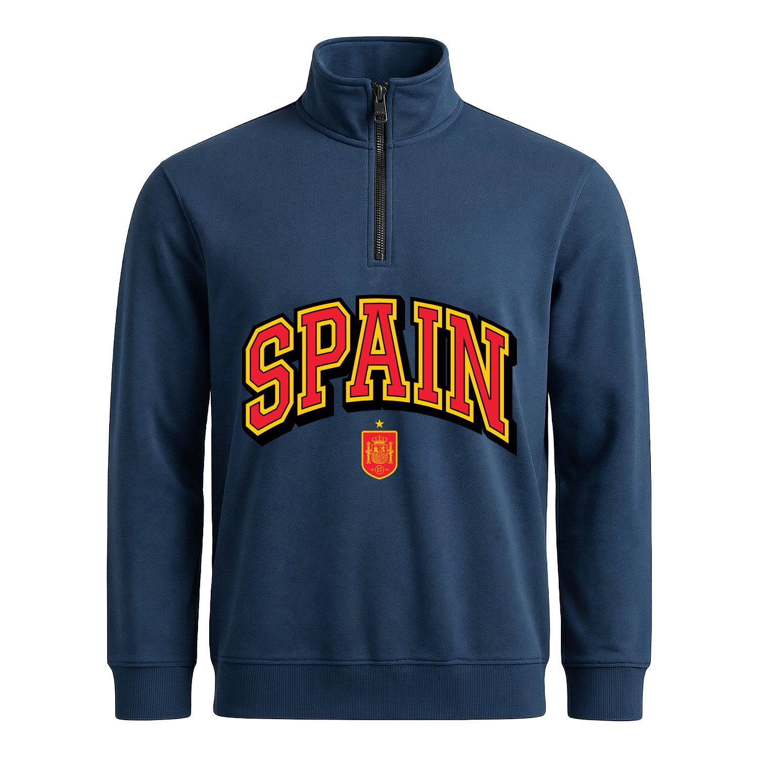 İspanya 2026 Varsity Yarım Fermuarlı Sweatshirt XXL - İndigo Mavisi