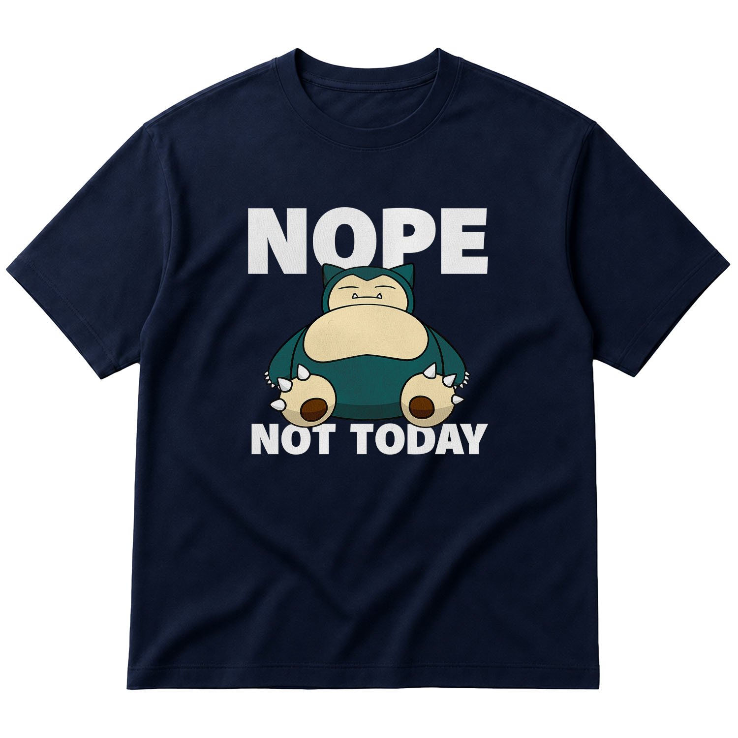 Snorlax Nope Not Today Oversize Tişört L - İndigo Mavisi