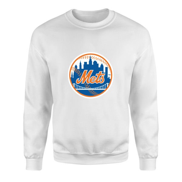 New York METS Baseball Sweatshirt L - Beyaz