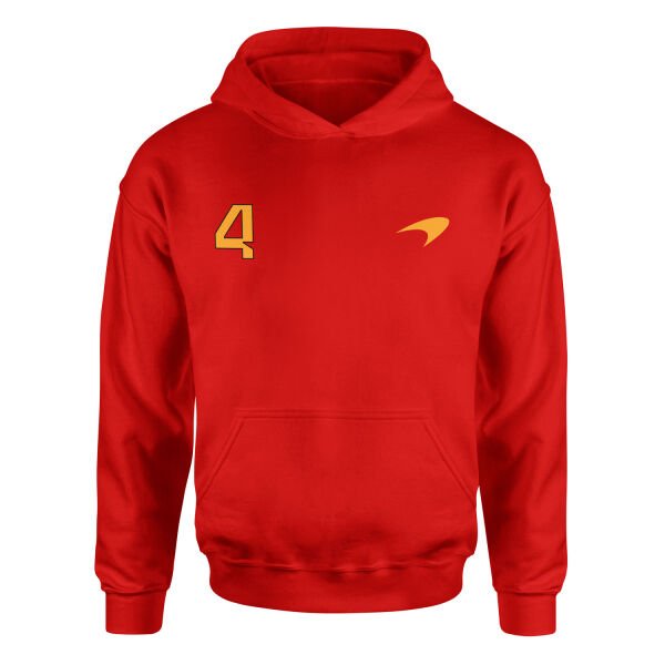 Lando Norris #4 McLaren Racing Hoodie XXL - Kırmızı