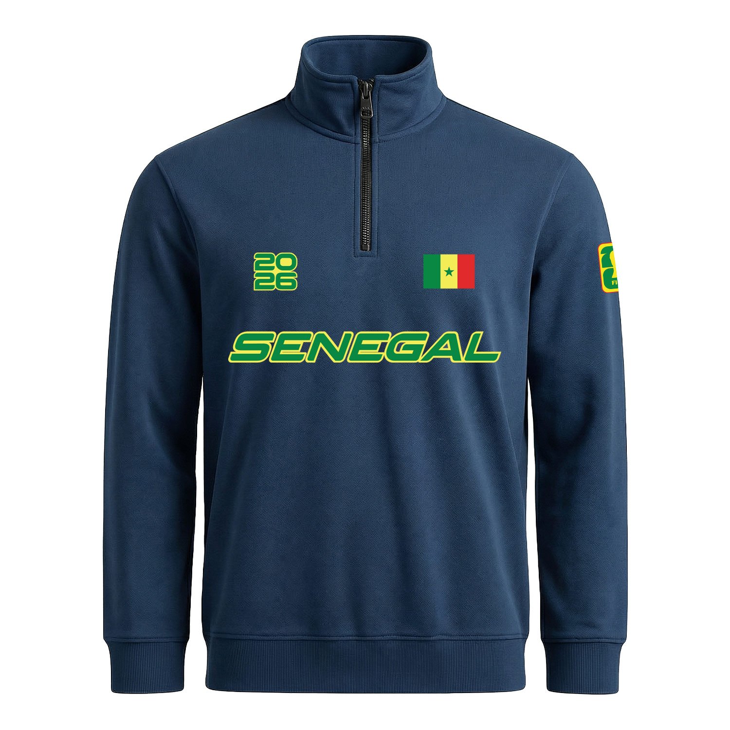 Senegal 2026 Yarım Fermuarlı Sweatshirt L - İndigo Mavisi