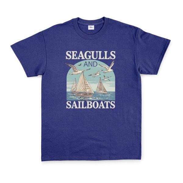 Seagulls and Sailboats Tişört
