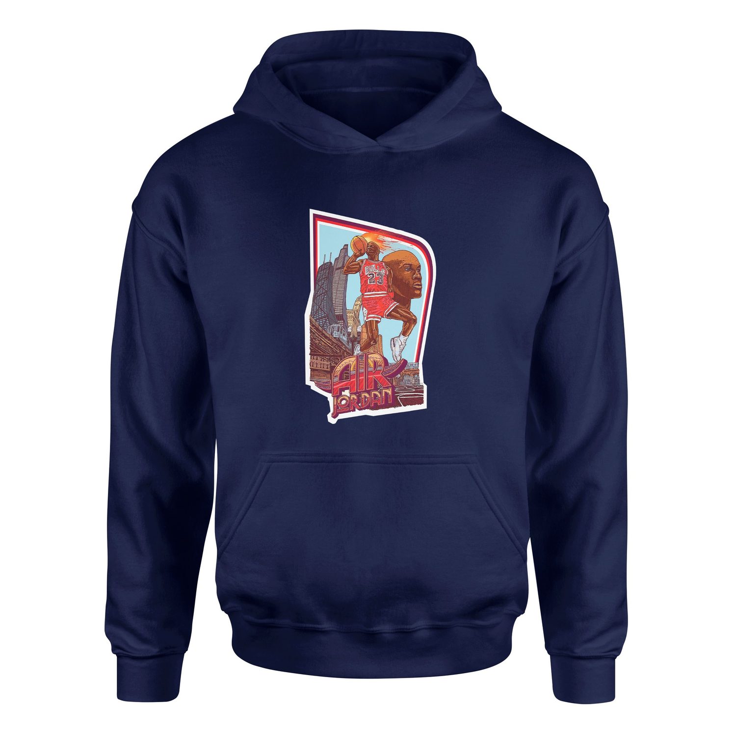 Air Jordan Print Hoodie XXL - İndigo Mavisi