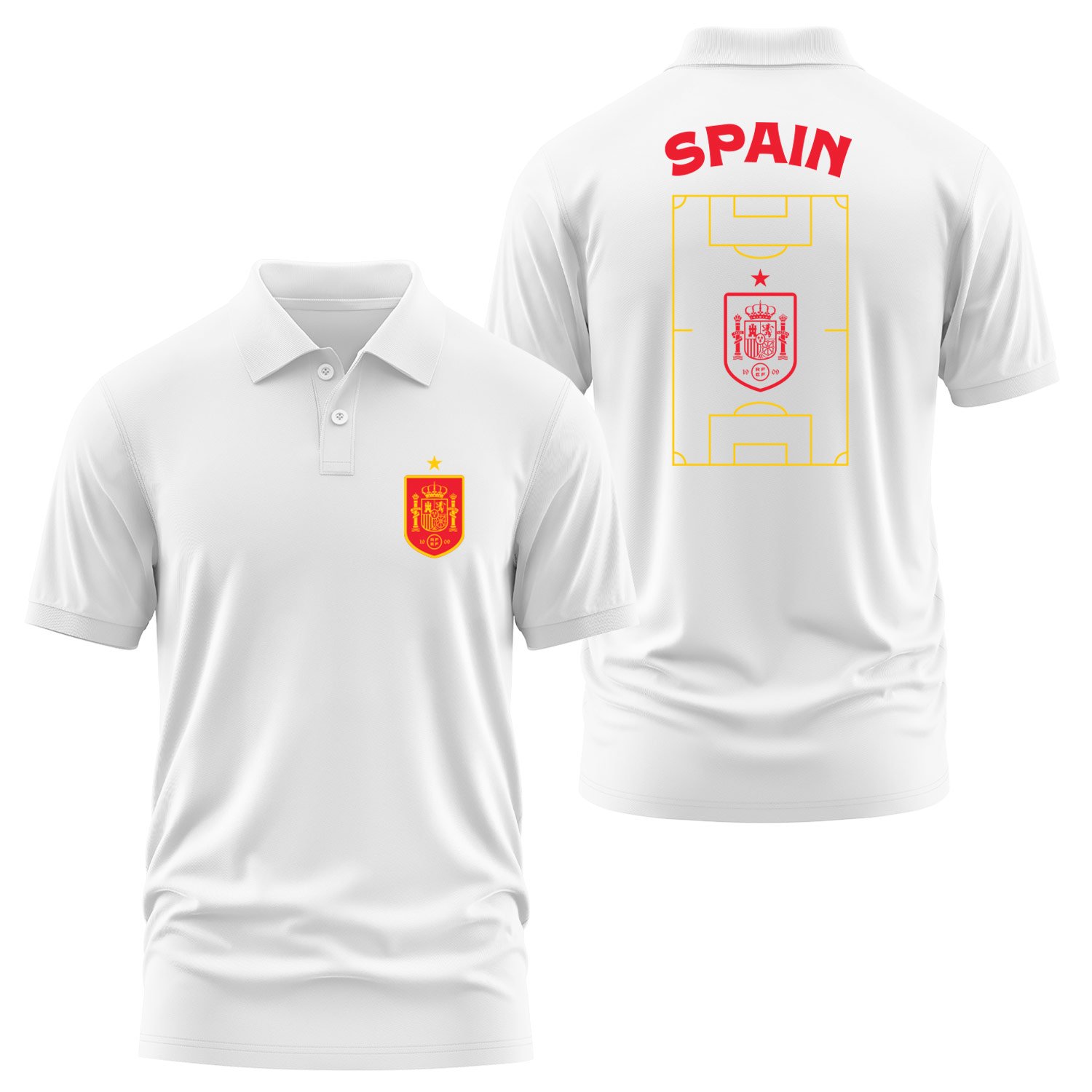 İspanya Dünya Kupası 2026 Polo Tişört M - Beyaz