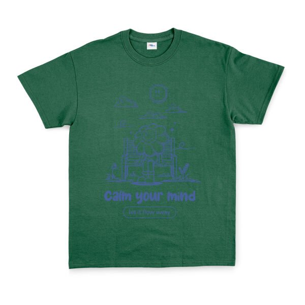 Calm Your Mind Tişört XL - Nefti Yeşili