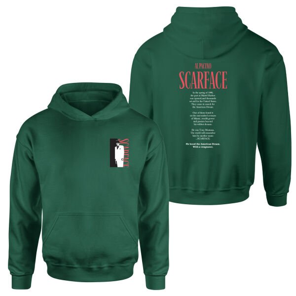 Scarface Al Pacino Hoodie L - Nefti Yeşili