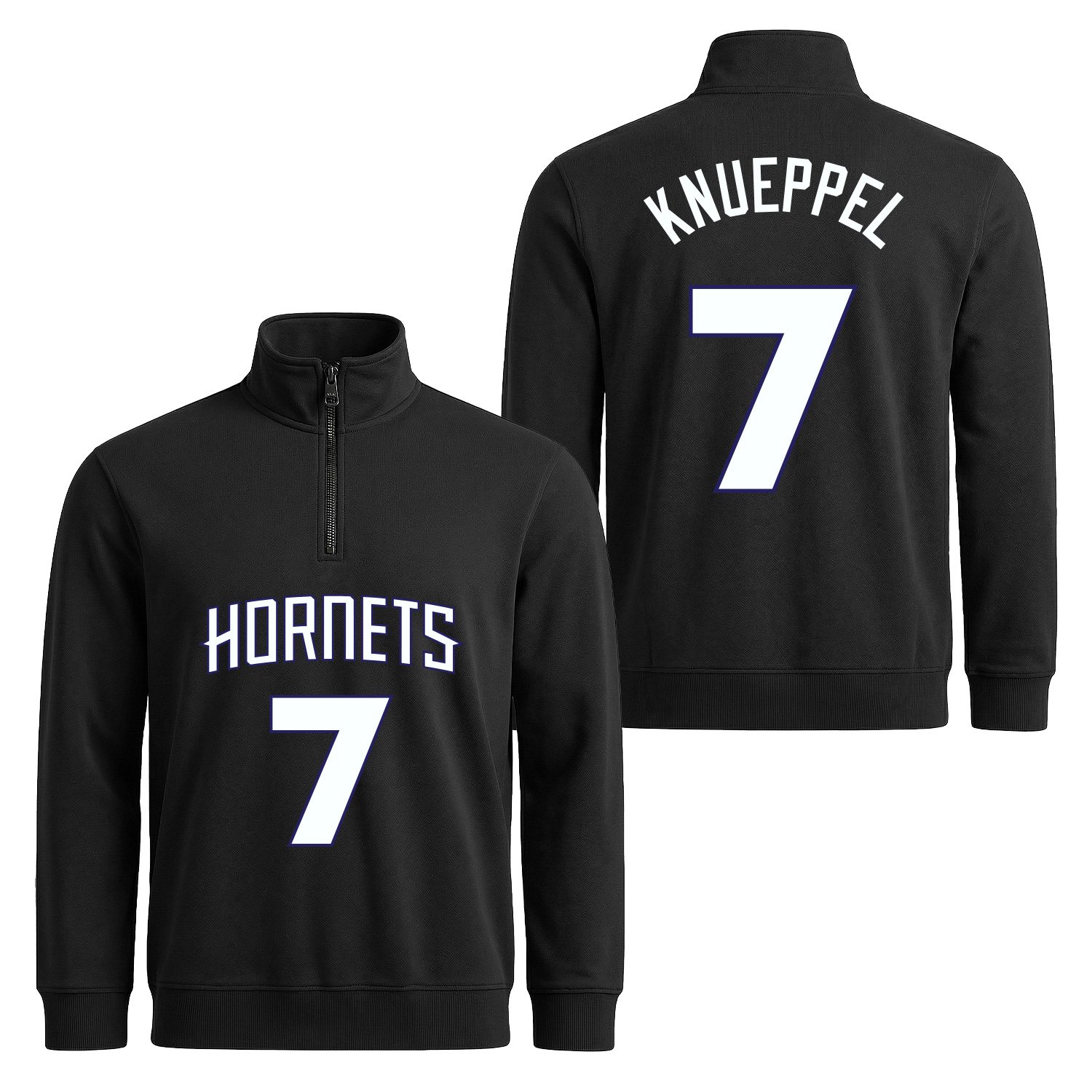 Kon Knueppel Hornets Jersey Yarım Fermuarlı Sweatshirt XXL - Siyah