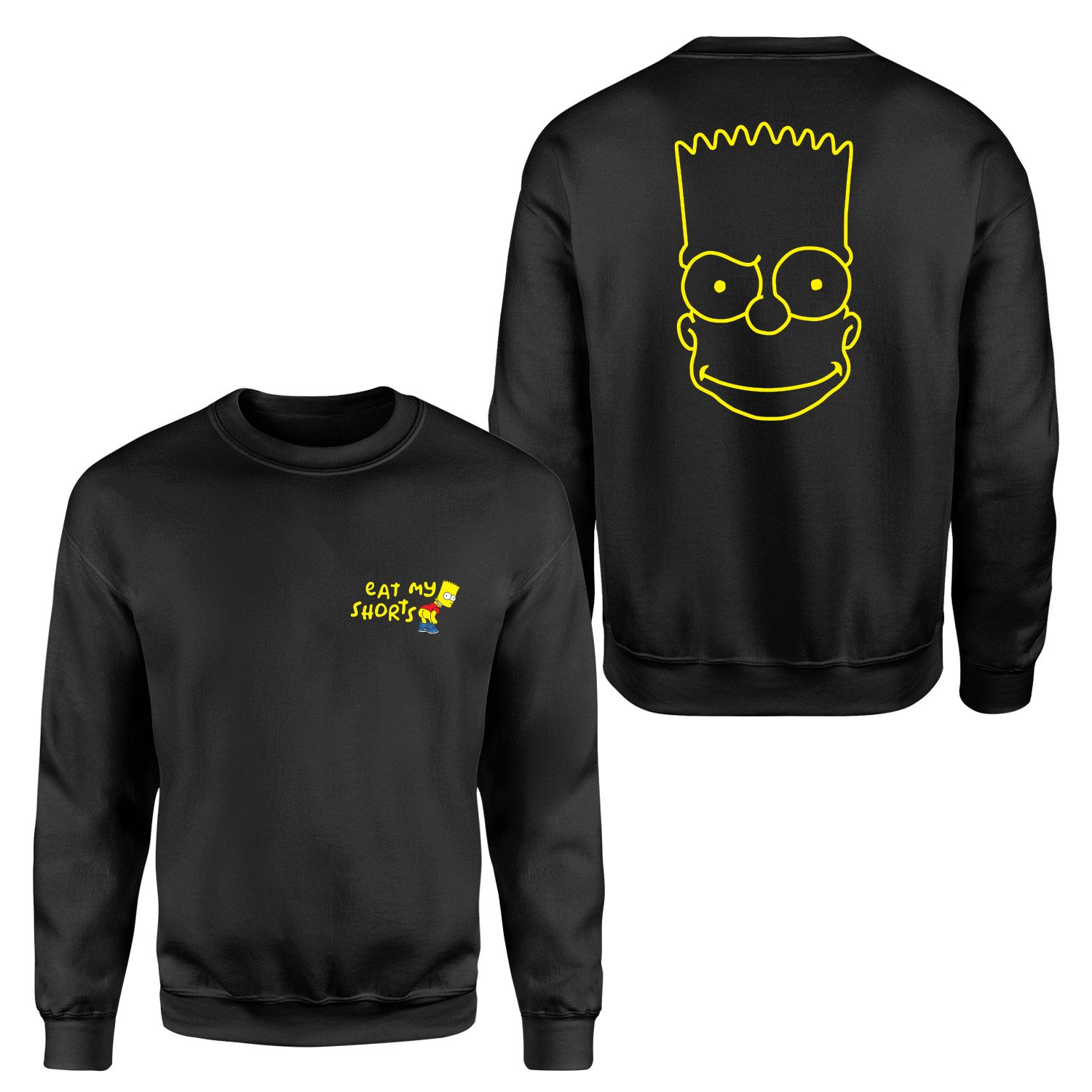 Eat My Shorts Bart Simpson Sweatshirt XL - Siyah