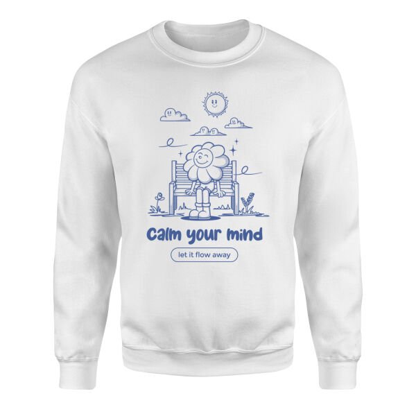 Calm Your Mind Sweatshirt L - Beyaz