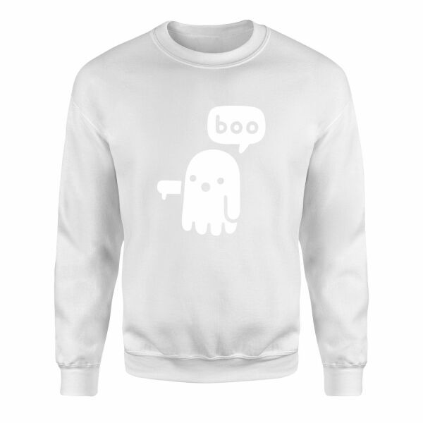Boo! Sweatshirt S - Beyaz