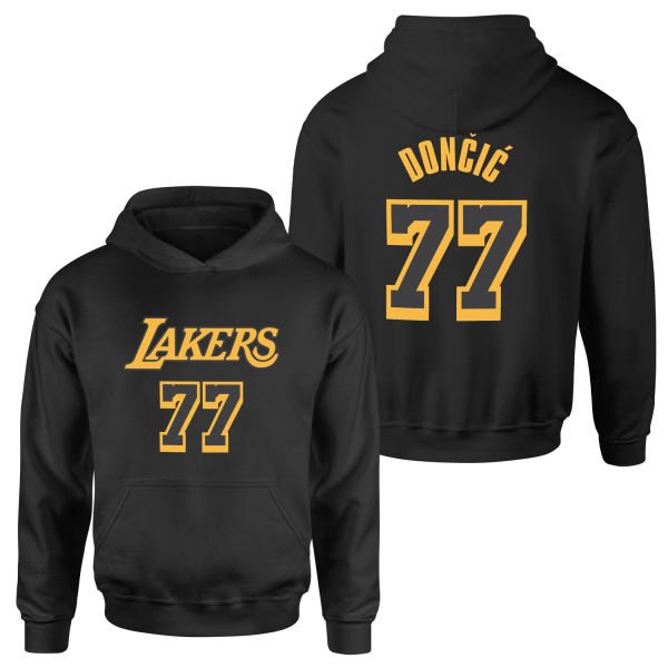 Luka Doncic 77 Lakers Black Hoodie L - Siyah