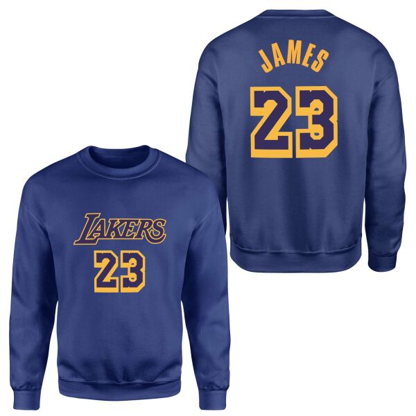 LeBron James 23 Lakers Sweatshirt L - İndigo Mavisi