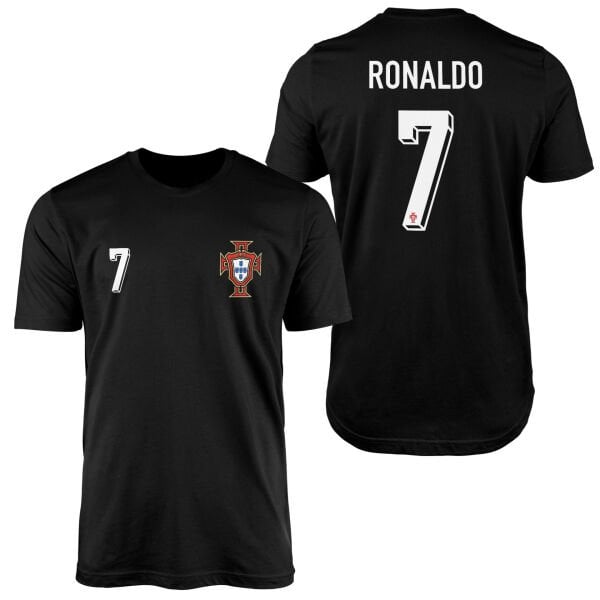 Cristiano Ronaldo | Portekiz 24 Forma Tişört XXL - Siyah
