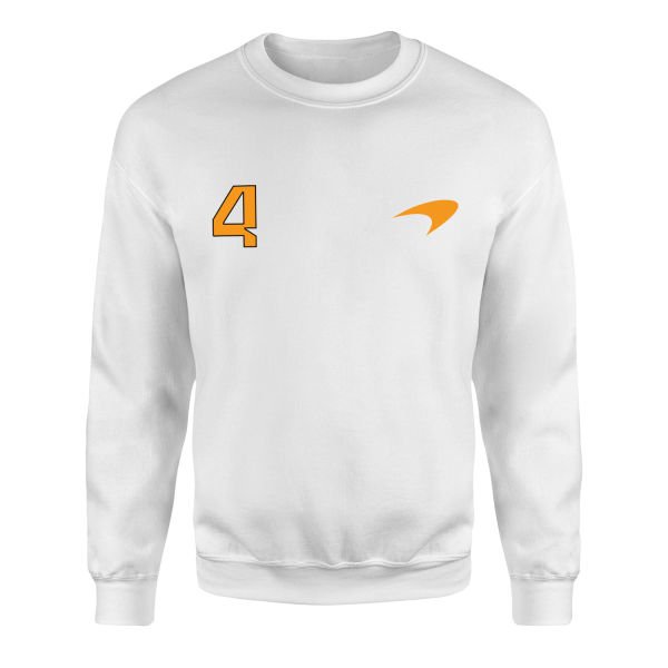 Lando Norris #4 McLaren Racing Sweatshirt S - Beyaz