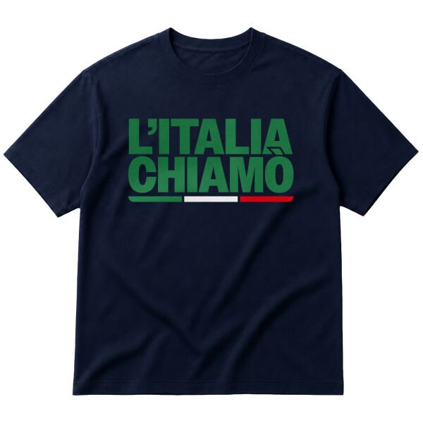 L’Italia Chiamo Oversize Tişört L - İndigo Mavisi