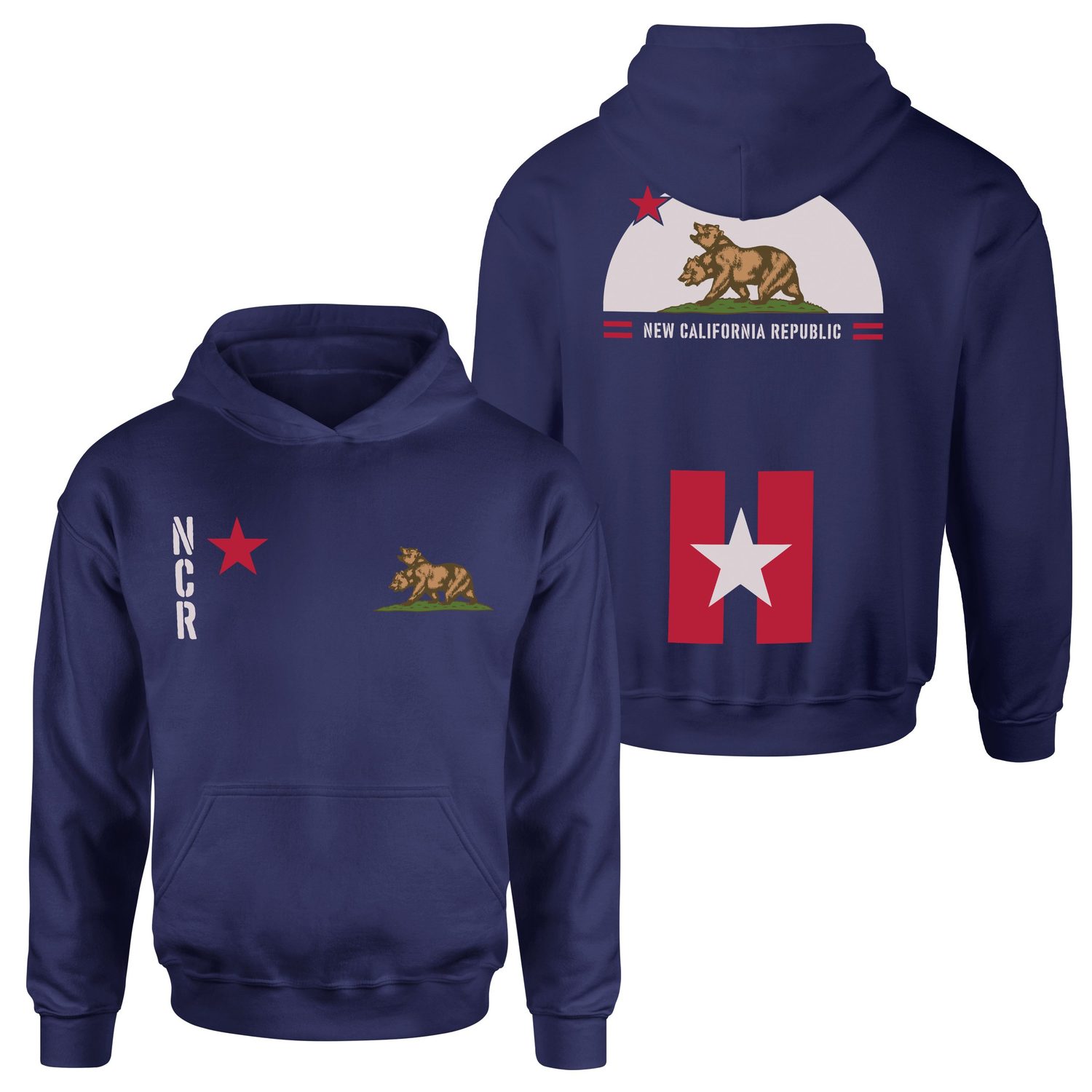 New California Republic NCR Star Edition Hoodie S - İndigo Mavisi